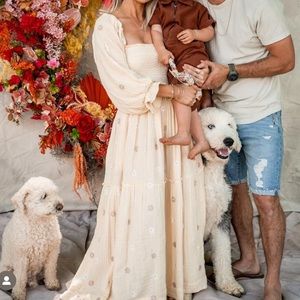 Dahlia embroidered maxi dress